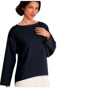 Soft Surroundings Cotton Gauze Pullover Long Sleeve Oversized Lagenlook Medium